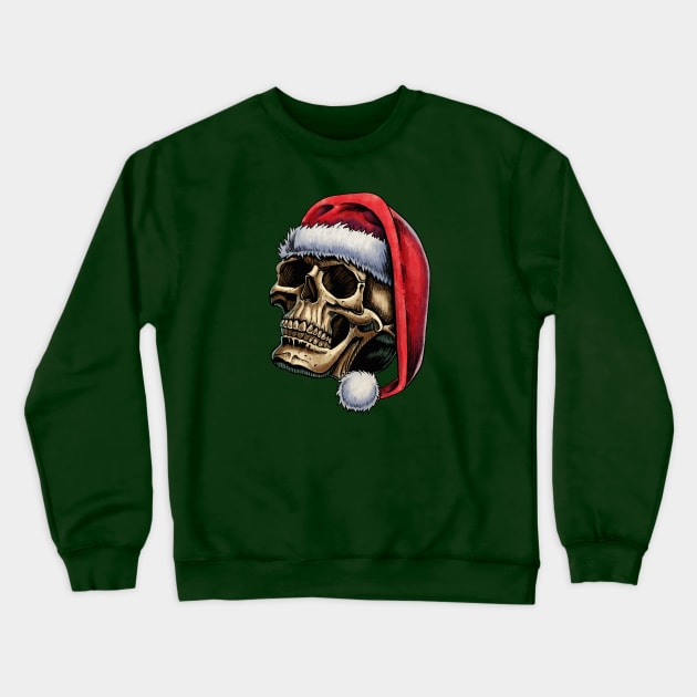 Christmas Skull Crewneck Sweatshirt by Ian Moss Creative